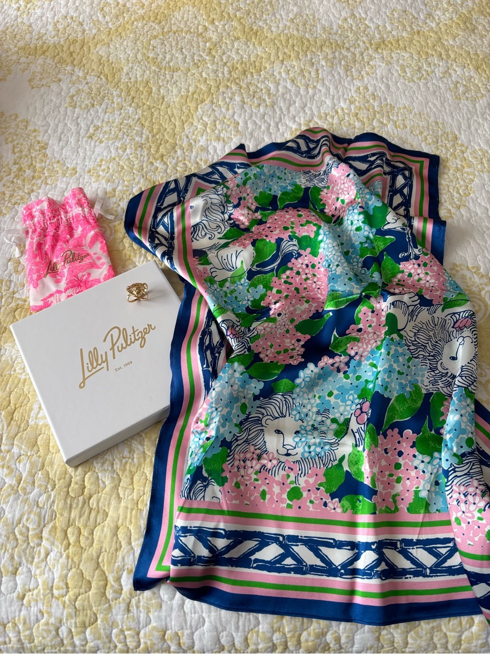 Lilly Pulitzer NWB Scarf and Brooch